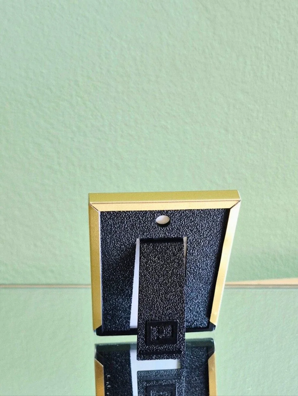 Vintage 70s-Style Mini Enamel & Brass Photo Frame